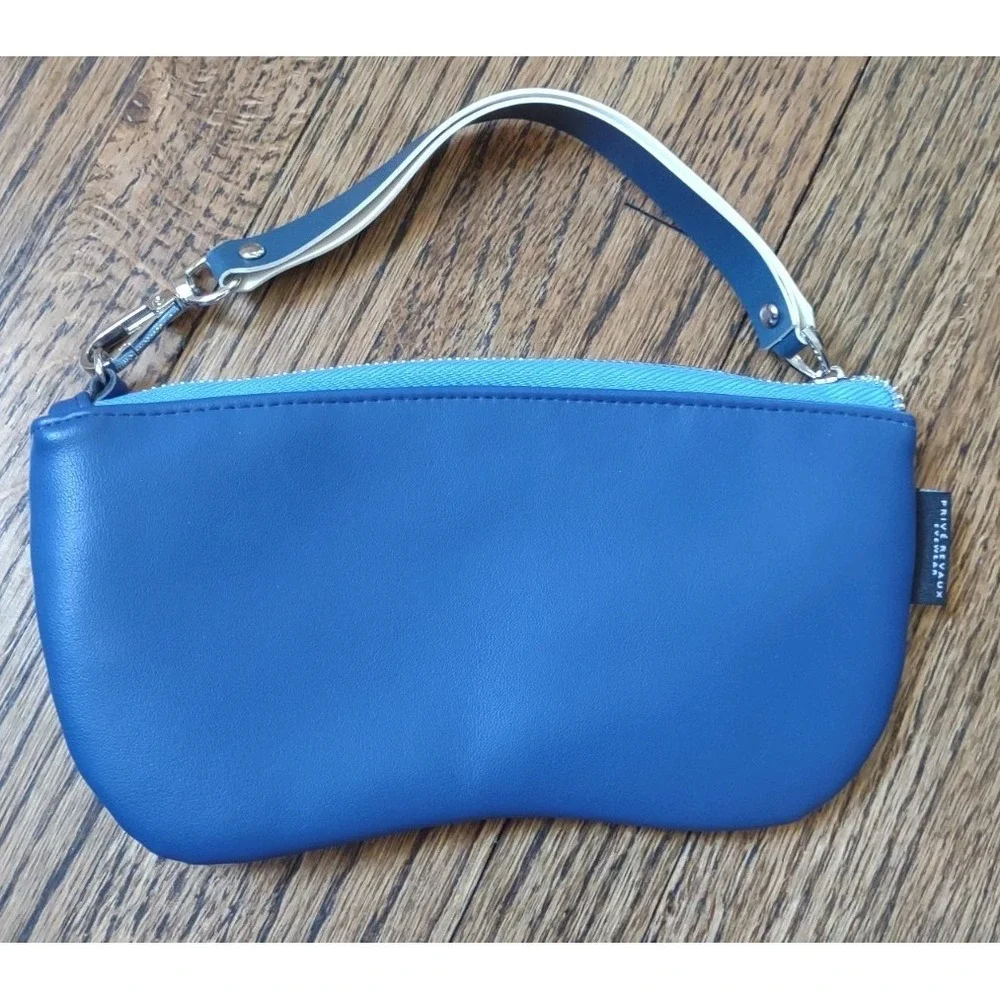 Privé Revaux Cobalt Blue Eyewear Pouch Soft Case with Detachable Wristlet NWOT